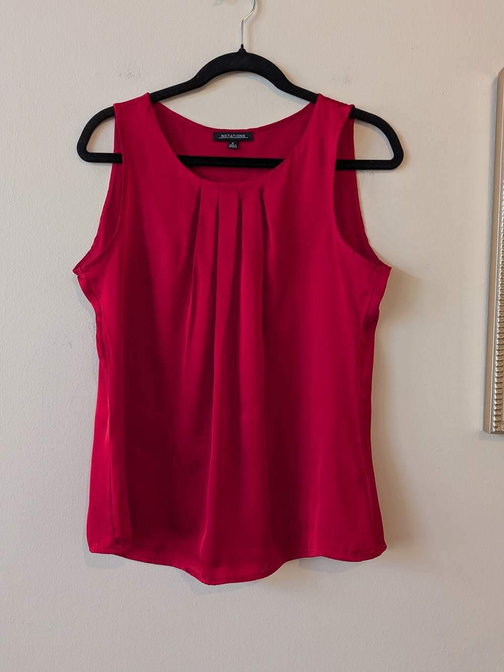 Notations Red Sleeveless Blouse Top, Sz. Medium